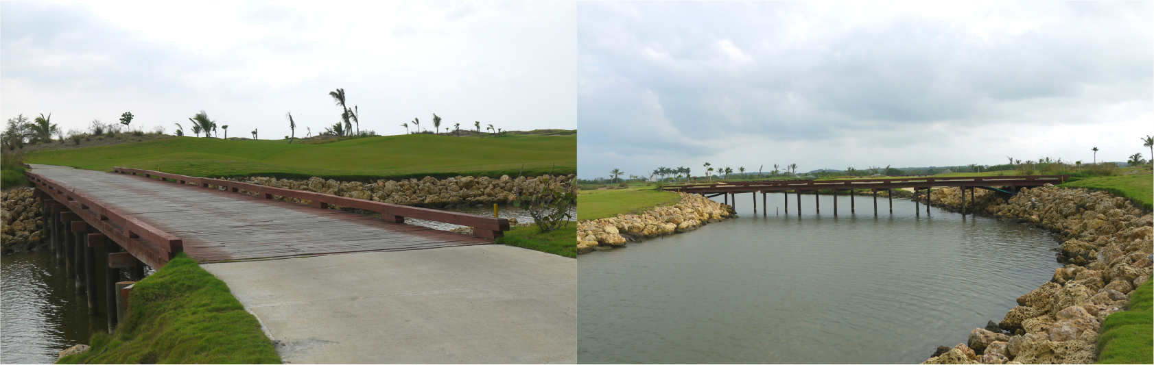 Puente KARIBANA Condominio Golf Club MADERA: SUPERFICIE TECA Y ESTRUCTURA EUCALIPTO